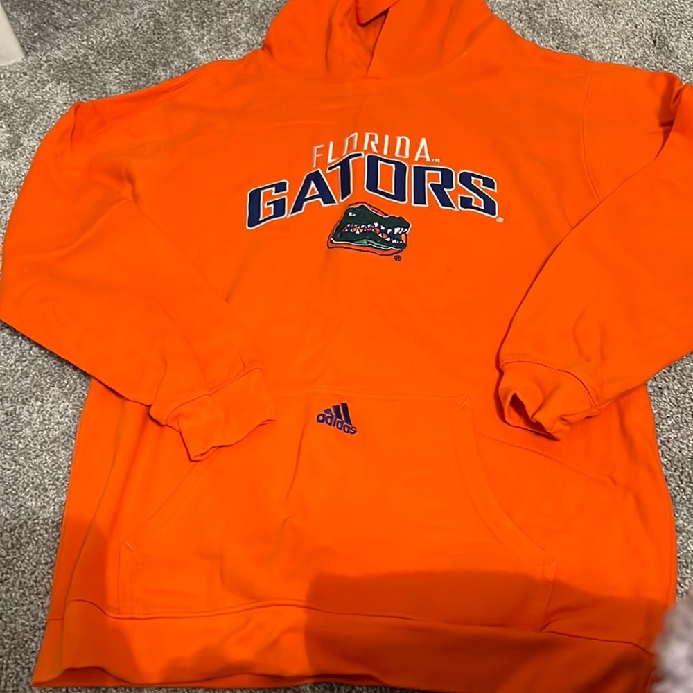 Unisex Adidas NCAA Florida Gators drawstring hoodie sweatshirt size large 14/16